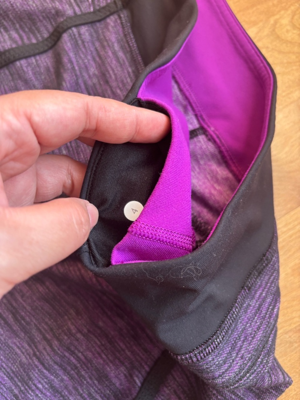 Lululemon Womens Purple Active Leggings with Contrast Waistband - Picture 6 of 6